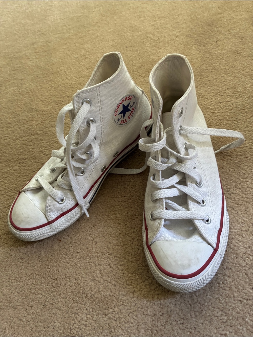 Girls Converse White High Top Sneakers 2